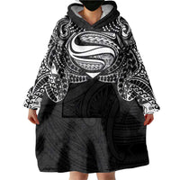 Super Samoan Traditional Tribal Art Tattoos Wearable Blanket Hoodie Black Color LT03 - Polynesian Pride