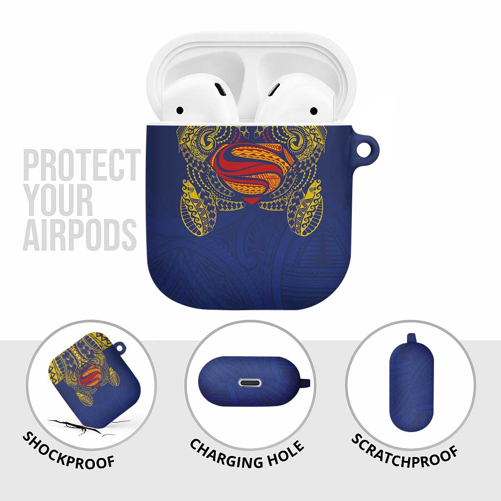 Super Samoan Traditional Tribal Art Tattoos AirPods Case Blue Color - Polynesian Pride