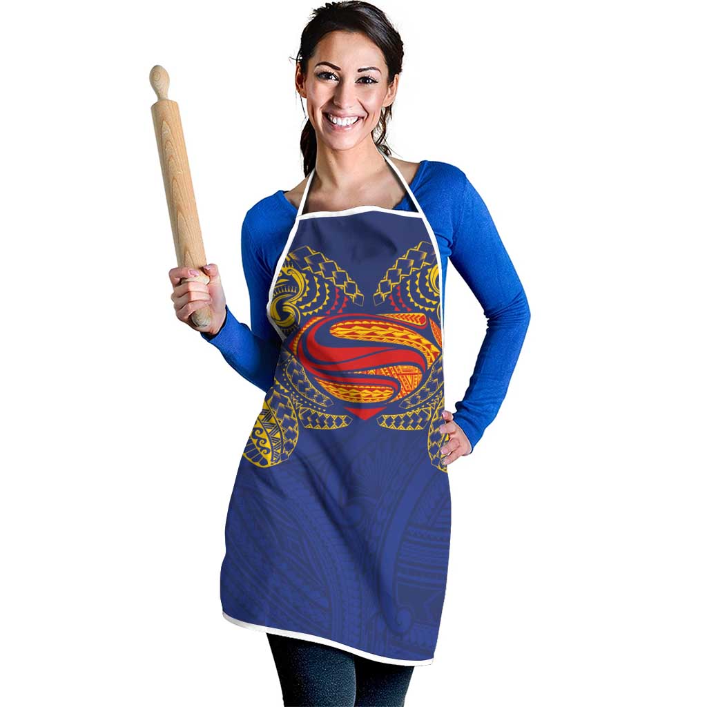 Super Samoan Traditional Tribal Art Tattoos Apron Blue Color LT03 - Polynesian Pride