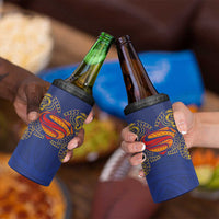 Super Samoan Traditional Tribal Art Tattoos 4 in 1 Can Cooler Tumbler Blue Color LT03 - Polynesian Pride
