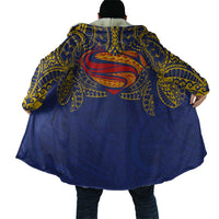 Super Samoan Traditional Tribal Art Tattoos Cloak Blue Color - Polynesian Pride