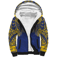 Super Samoan Traditional Tribal Art Tattoos Sherpa Hoodie Blue Color LT03 Unisex Blue - Polynesian Pride
