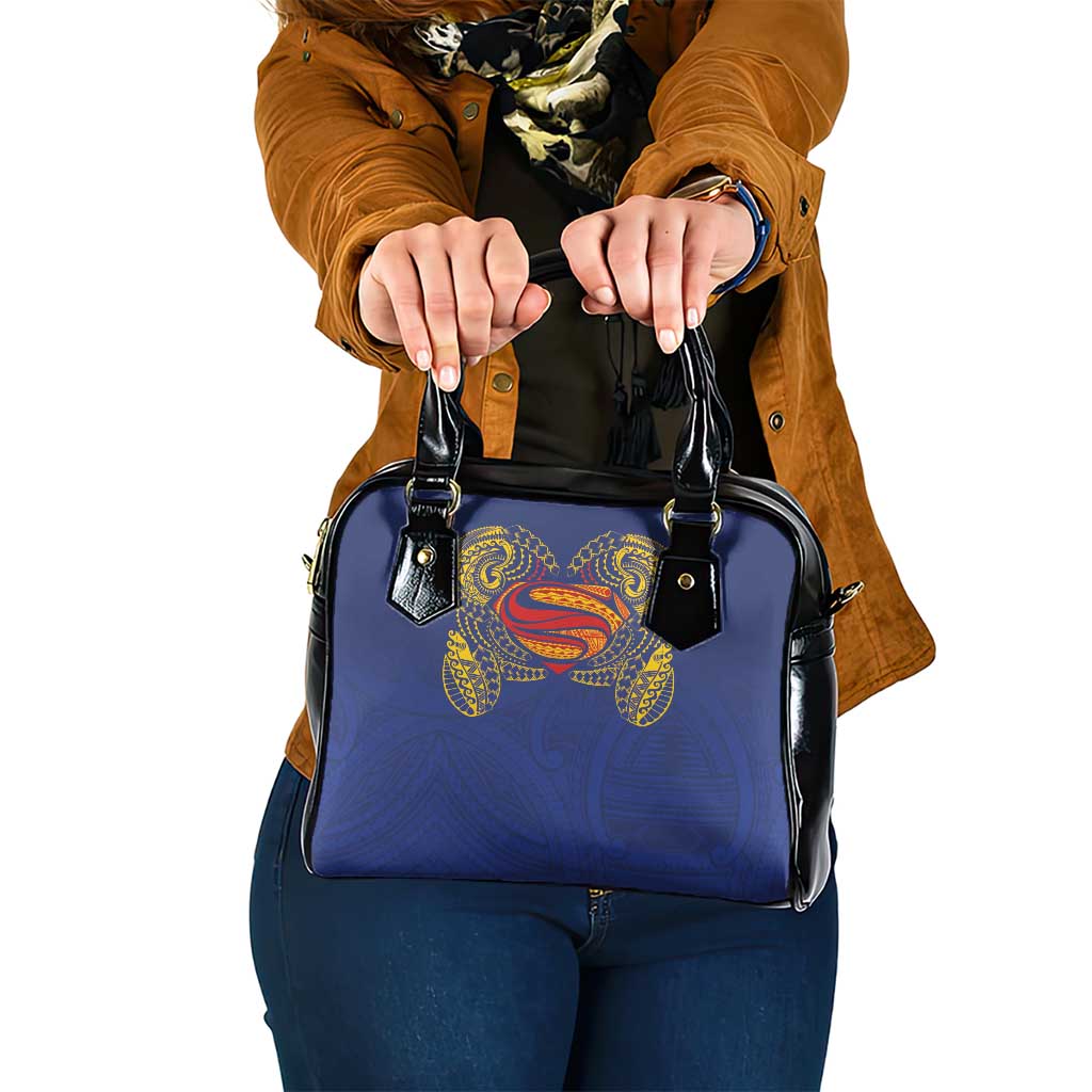 Super Samoan Traditional Tribal Art Tattoos Shoulder Handbag Blue Color - Polynesian Pride