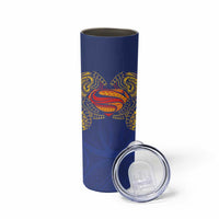 Super Samoan Traditional Tribal Art Tattoos Skinny Tumbler Blue Color LT03 - Polynesian Pride