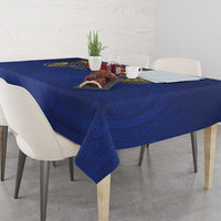 Super Samoan Traditional Tribal Art Tattoos Tablecloth Blue Color - Polynesian Pride