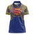 Super Samoan Traditional Tribal Art Tattoos Women Polo Shirt Blue Color - Polynesian Pride