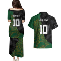 Custom Aotearoa South Africa Rugby Freedom Cup Couples Matching Puletasi and Hawaiian Shirt Kiwi Warriors Haka with King Protea Symbol LT03 - Polynesian Pride