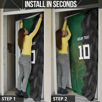 Custom Aotearoa South Africa Rugby Freedom Cup Door Cover Kiwi Warriors Haka with King Protea Symbol LT03 - Polynesian Pride