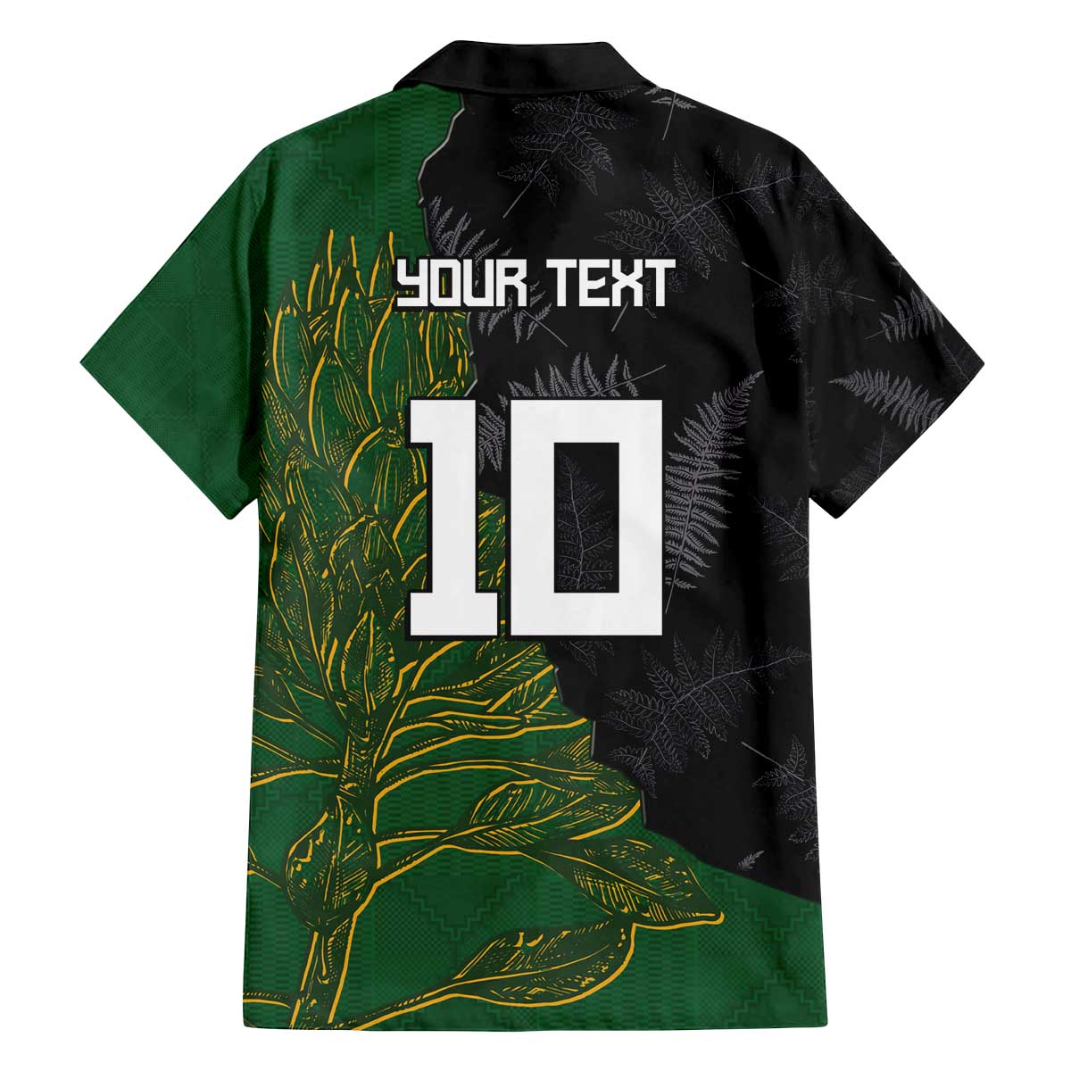 Custom Aotearoa South Africa Rugby Freedom Cup Family Matching Off The Shoulder Long Sleeve Dress and Hawaiian Shirt Kiwi Warriors Haka with King Protea Symbol LT03 - Polynesian Pride