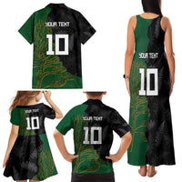 Custom Aotearoa South Africa Rugby Freedom Cup Family Matching Tank Maxi Dress and Hawaiian Shirt Kiwi Warriors Haka with King Protea Symbol LT03 - Polynesian Pride
