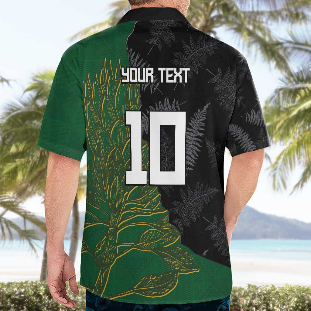 Custom Aotearoa South Africa Rugby Freedom Cup Hawaiian Shirt Kiwi Warriors Haka with King Protea Symbol LT03 - Polynesian Pride