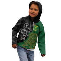 Custom Aotearoa South Africa Rugby Freedom Cup Kid Hoodie Kiwi Warriors Haka with King Protea Symbol LT03 - Polynesian Pride