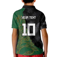 Custom Aotearoa South Africa Rugby Freedom Cup Kid Polo Shirt Kiwi Warriors Haka with King Protea Symbol LT03 - Polynesian Pride