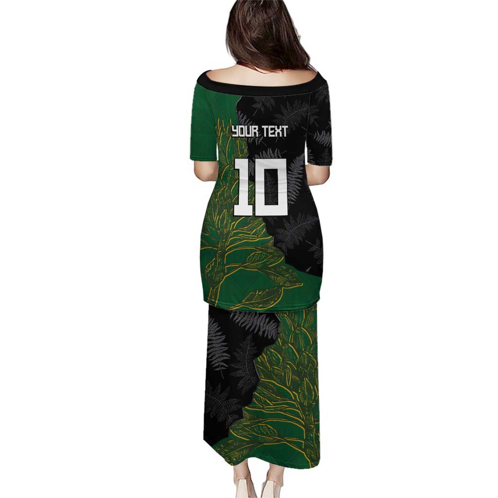 Custom Aotearoa South Africa Rugby Freedom Cup Puletasi Kiwi Warriors Haka with King Protea Symbol LT03 - Polynesian Pride