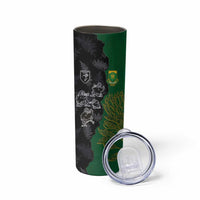 Custom Aotearoa South Africa Rugby Freedom Cup Skinny Tumbler Kiwi Warriors Haka with King Protea Symbol LT03 - Polynesian Pride