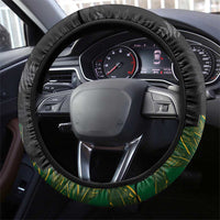 Aotearoa South Africa Rugby Freedom Cup Steering Wheel Cover Kiwi Warriors Haka with King Protea Symbol LT03 - Polynesian Pride