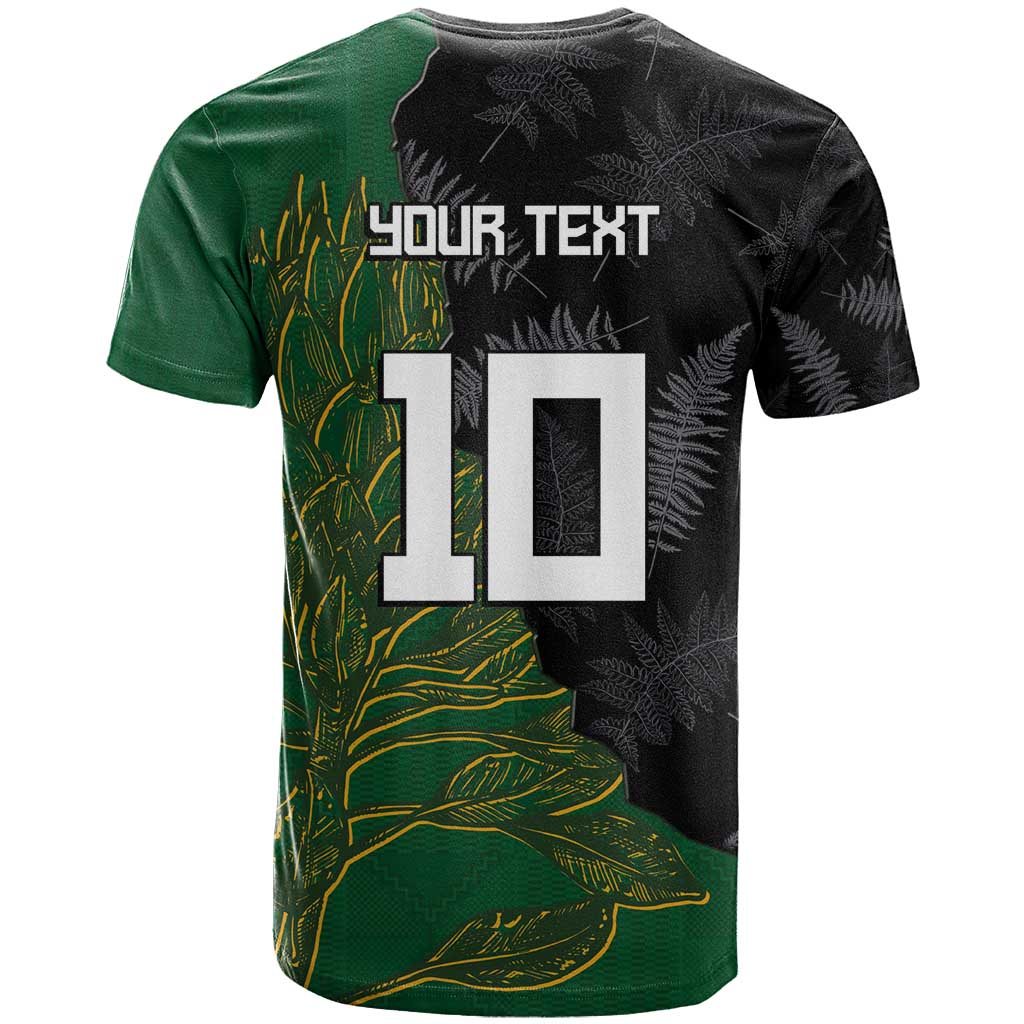 Custom Aotearoa South Africa Rugby Freedom Cup T Shirt Kiwi Warriors Haka with King Protea Symbol LT03 - Polynesian Pride