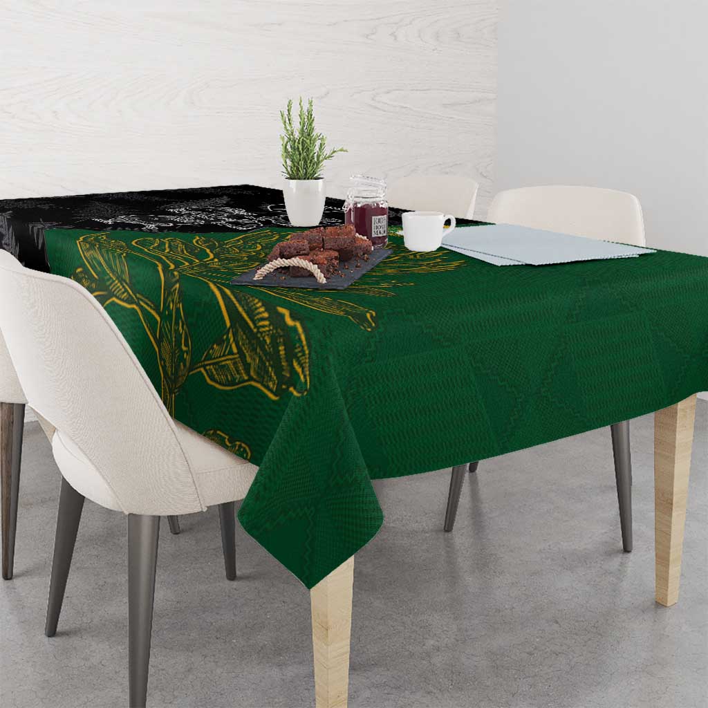Aotearoa South Africa Rugby Freedom Cup Tablecloth Kiwi Warriors Haka with King Protea Symbol - Polynesian Pride