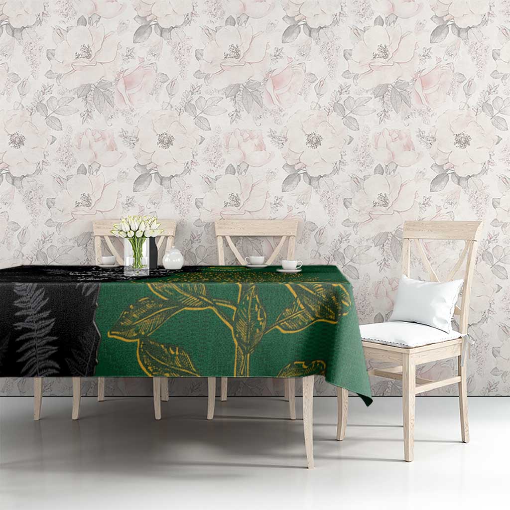 Aotearoa South Africa Rugby Freedom Cup Tablecloth Kiwi Warriors Haka with King Protea Symbol - Polynesian Pride
