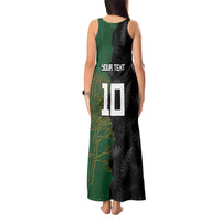 Custom Aotearoa South Africa Rugby Freedom Cup Tank Maxi Dress Kiwi Warriors Haka with King Protea Symbol LT03 - Polynesian Pride