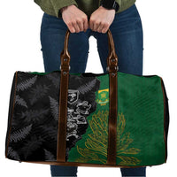 Aotearoa South Africa Rugby Freedom Cup Travel Bag Kiwi Warriors Haka with King Protea Symbol LT03 Green - Polynesian Pride