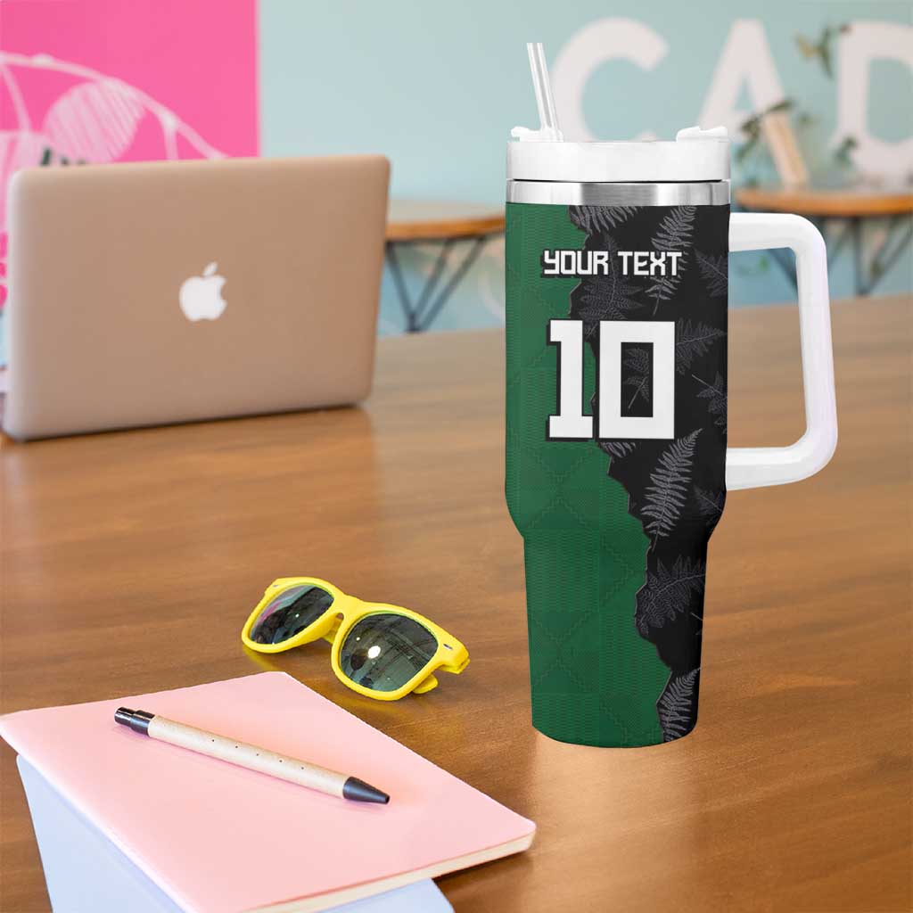 Custom Aotearoa South Africa Rugby Freedom Cup Tumbler With Handle Kiwi Warriors Haka with King Protea Symbol LT03 - Polynesian Pride