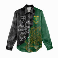 Custom Aotearoa South Africa Rugby Freedom Cup Women Casual Shirt Kiwi Warriors Haka with King Protea Symbol LT03 - Polynesian Pride