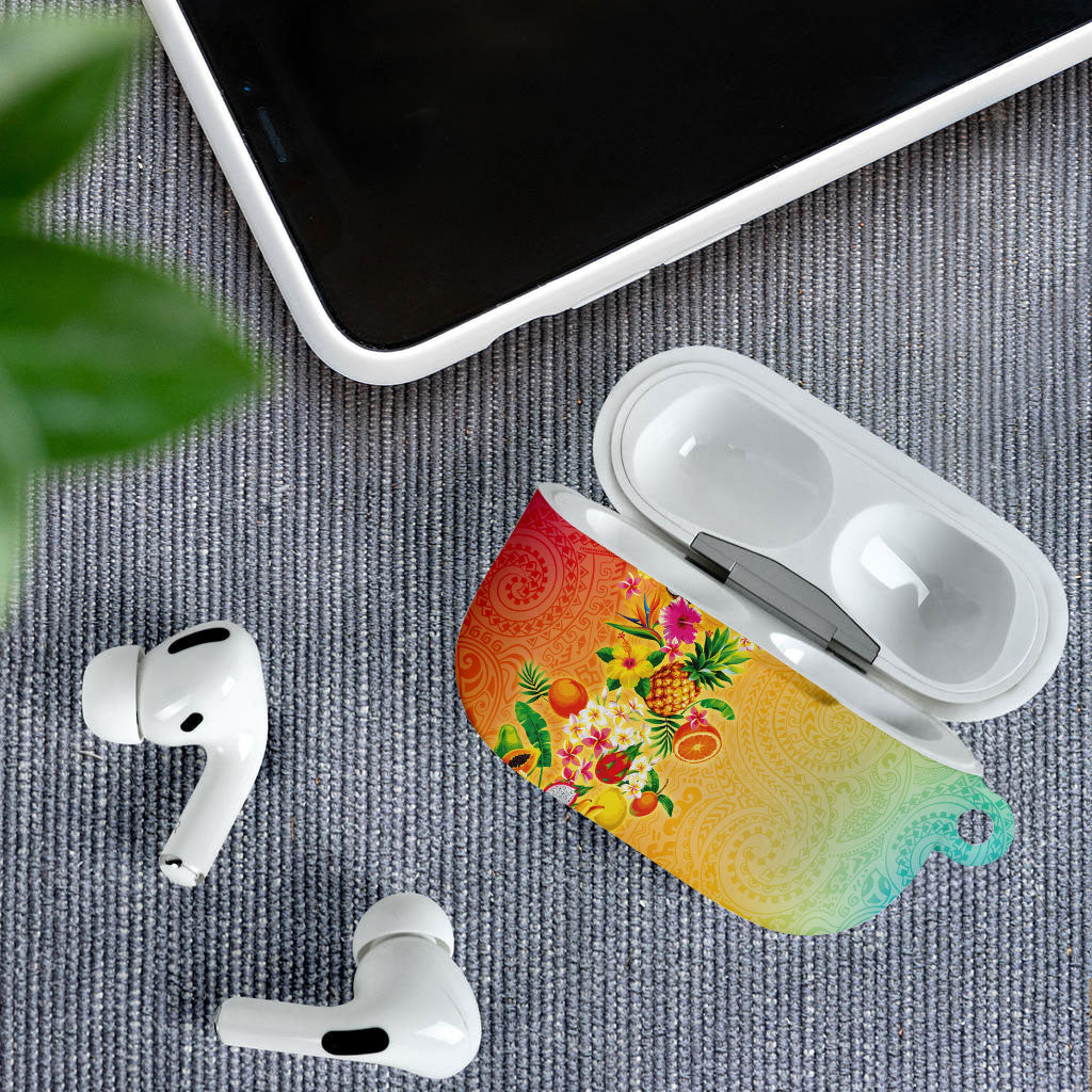 Hawaiian Tropical Fruits and Plants AirPods Case Kakau Pattern Summer Vibe LT03 - Polynesian Pride