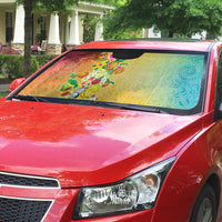 Hawaiian Tropical Fruits and Plants Auto Sun Shade Kakau Pattern Summer Vibe LT03 - Polynesian Pride