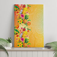 Hawaiian Tropical Fruits and Plants Canvas Wall Art Kakau Pattern Summer Vibe LT03 - Polynesian Pride