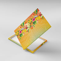 Hawaiian Tropical Fruits and Plants Canvas Wall Art Kakau Pattern Summer Vibe LT03 With Frame Multicolor - Polynesian Pride