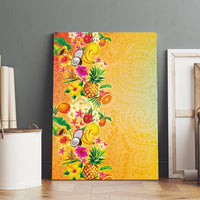 Hawaiian Tropical Fruits and Plants Canvas Wall Art Kakau Pattern Summer Vibe LT03 - Polynesian Pride