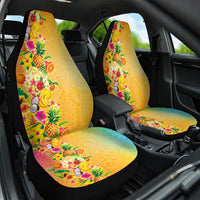 Hawaiian Tropical Fruits and Plants Car Seat Cover Kakau Pattern Summer Vibe LT03 One Size Multicolor - Polynesian Pride