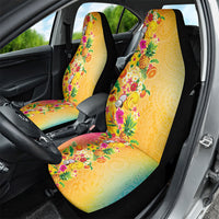 Hawaiian Tropical Fruits and Plants Car Seat Cover Kakau Pattern Summer Vibe LT03 - Polynesian Pride
