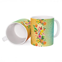 Hawaiian Tropical Fruits and Plants Ceramic Mug Kakau Pattern Summer Vibe LT03 - Polynesian Pride