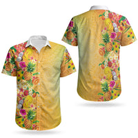 Hawaiian Tropical Fruits and Plants Couples Matching Off Shoulder Maxi Dress and Hawaiian Shirt Kakau Pattern Summer Vibe LT03 - Polynesian Pride