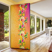Hawaiian Tropical Fruits and Plants Door Cover Kakau Pattern Summer Vibe LT03 - Polynesian Pride