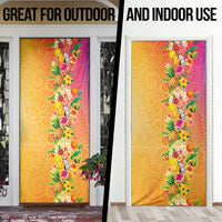 Hawaiian Tropical Fruits and Plants Door Cover Kakau Pattern Summer Vibe LT03 - Polynesian Pride