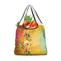 Hawaiian Tropical Fruits and Plants Grocery Bag Kakau Pattern Summer Vibe LT03 1-pack One Size Multicolor - Polynesian Pride
