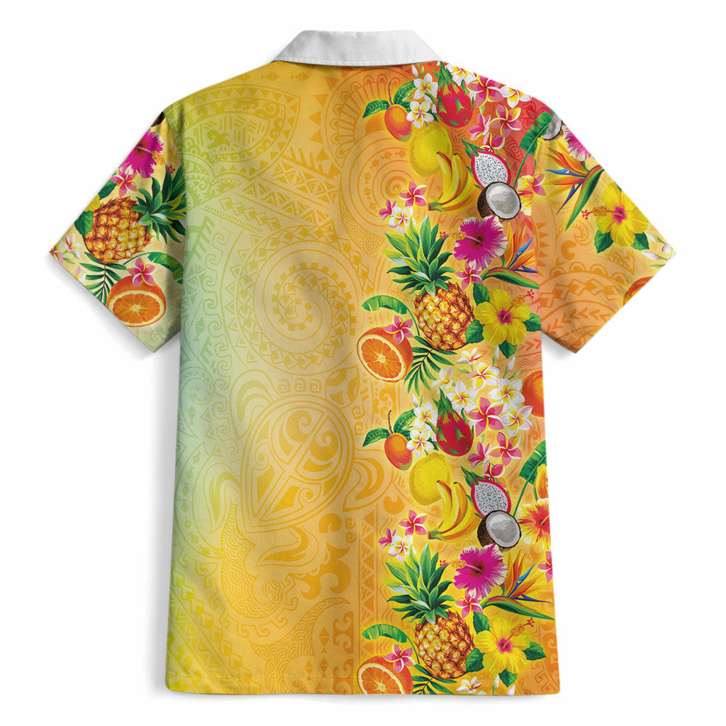 Hawaiian Tropical Fruits and Plants Hawaiian Shirt Kakau Pattern Summer Vibe LT03 - Polynesian Pride