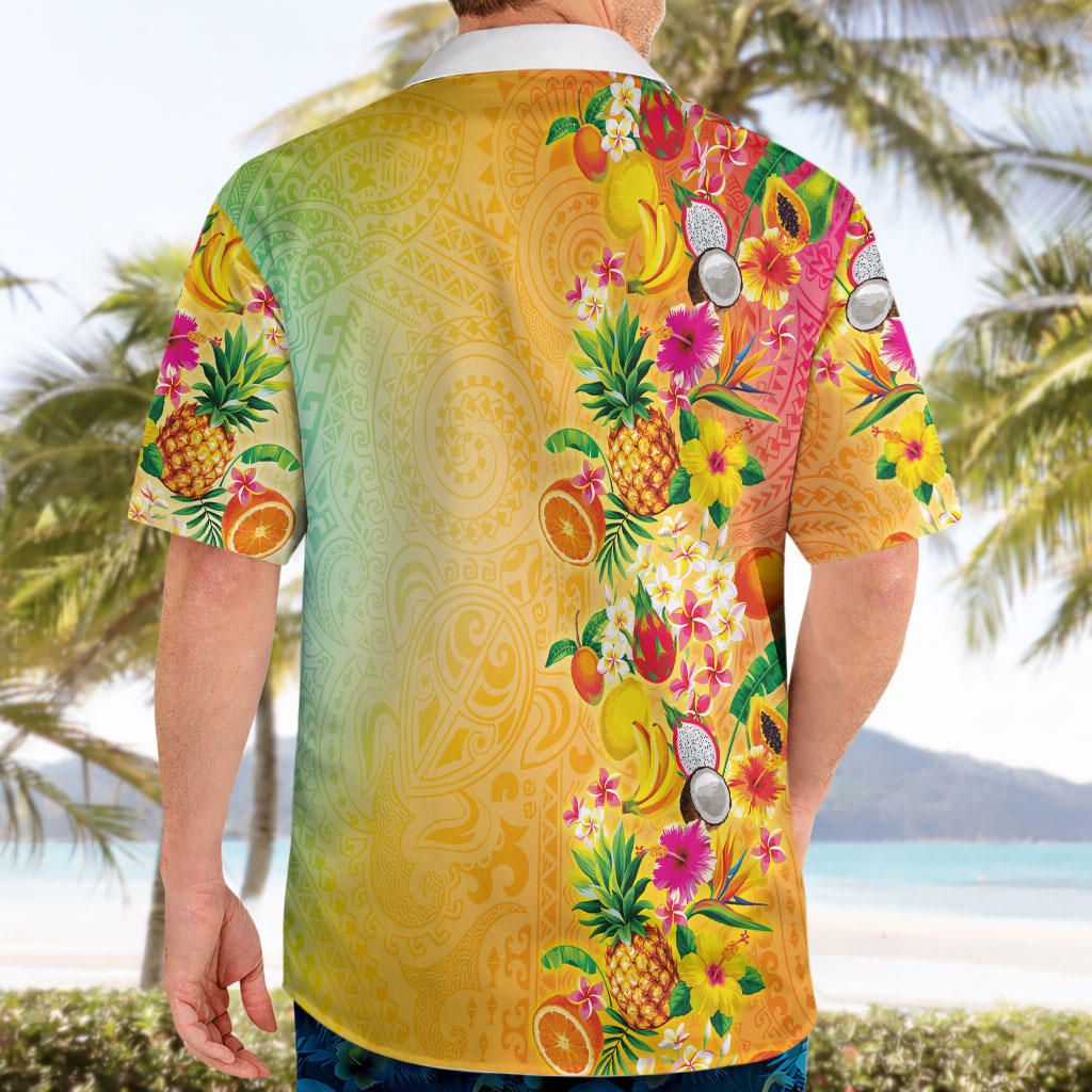 Hawaiian Tropical Fruits and Plants Hawaiian Shirt Kakau Pattern Summer Vibe LT03 - Polynesian Pride