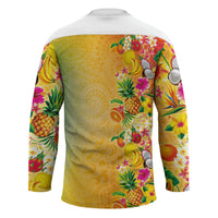 Hawaiian Tropical Fruits and Plants Hockey Jersey Kakau Pattern Summer Vibe LT03 - Polynesian Pride