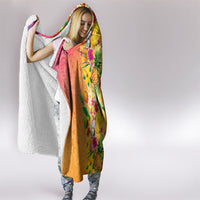 Hawaiian Tropical Fruits and Plants Hooded Blanket Kakau Pattern Summer Vibe LT03 - Polynesian Pride
