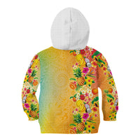 Hawaiian Tropical Fruits and Plants Kid Hoodie Kakau Pattern Summer Vibe LT03 - Polynesian Pride