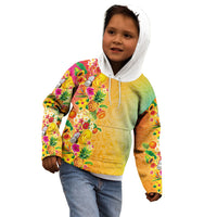 Hawaiian Tropical Fruits and Plants Kid Hoodie Kakau Pattern Summer Vibe LT03 - Polynesian Pride