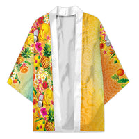 Hawaiian Tropical Fruits and Plants Kimono Kakau Pattern Summer Vibe LT03 Unisex Multicolor - Polynesian Pride