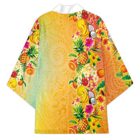 Hawaiian Tropical Fruits and Plants Kimono Kakau Pattern Summer Vibe LT03 - Polynesian Pride