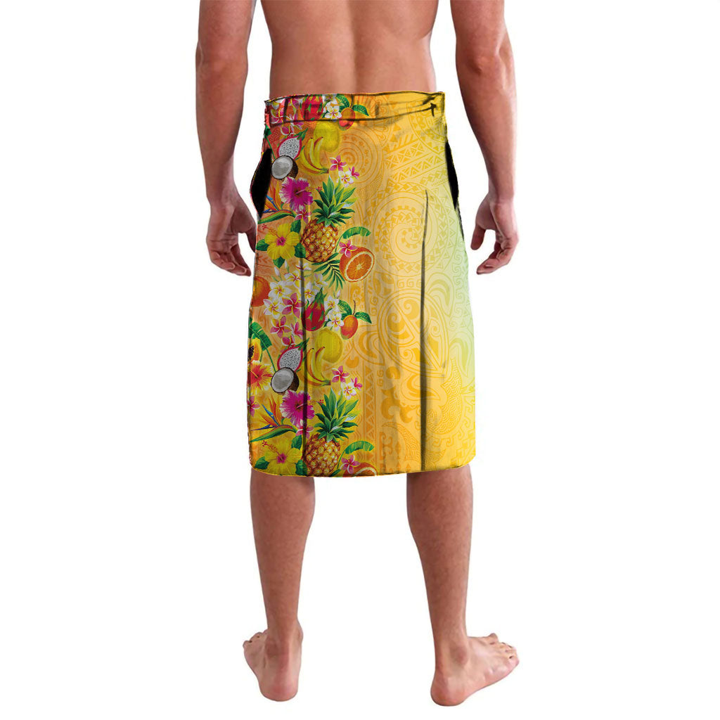 Hawaiian Tropical Fruits and Plants Lavalava Kakau Pattern Summer Vibe LT03 - Polynesian Pride