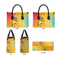 Hawaiian Tropical Fruits and Plants Leather Bag Kakau Pattern Summer Vibe LT03 - Polynesian Pride