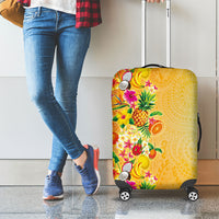 Hawaiian Tropical Fruits and Plants Luggage Cover Kakau Pattern Summer Vibe LT03 - Polynesian Pride